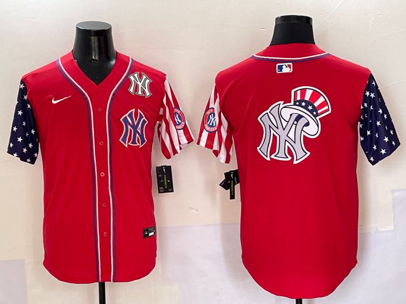 Men New York Yankees Blank Red a generation of national flags Jointly Name 2025 Nike MLB Jersey style 26